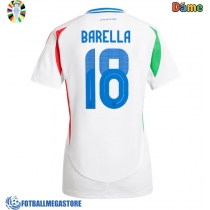 Fotballdrakt Dame Italia Nicolo Barella #18 Bortedrakt EM 2024 Kortermet